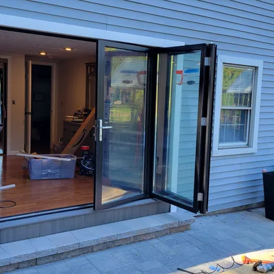 Stairway refurbishment with new hardwood treads and railings